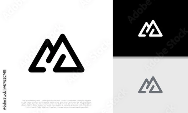 Fototapeta Initials M logo design. Initial Letter Logo.	