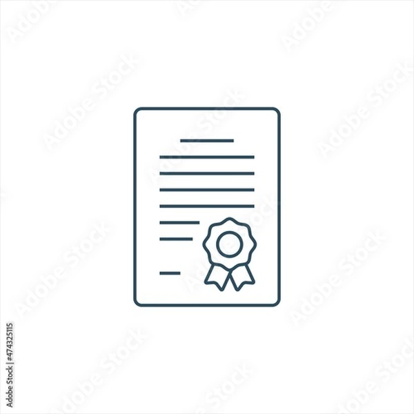 Fototapeta certificate icon line style graphic design vector