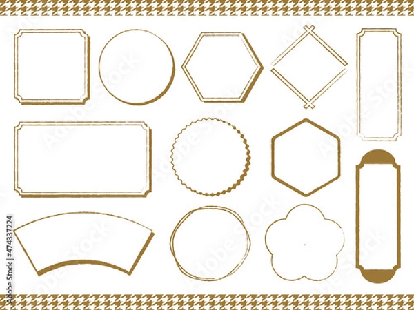 Fototapeta 和　和風　グラフィック素材　ふきだし　枠