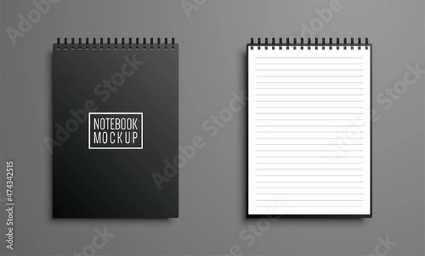 Fototapeta Realistic vector notebook mockup set