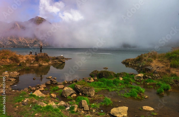 Fototapeta fog over the river