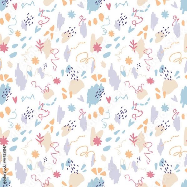 Fototapeta Universal vector seamless pattern. Simple abstract background. Great for wrapping paper or bedding. 