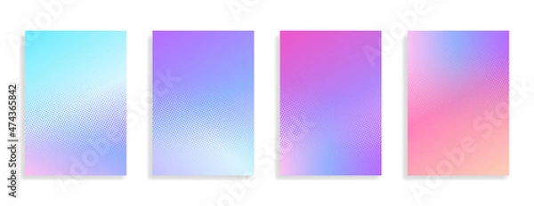 Fototapeta Minimal future abstract design background. Set with colorful gradients. Halftone dots. Eps10 vector.