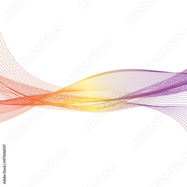 Obraz 紫色・オレンジ色のベクトル波線抽象的な背景