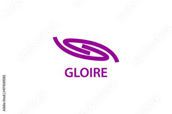 Obraz gloire logo inspired by the number 6 arranged in opposite directions