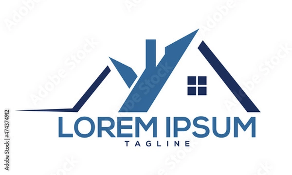 Fototapeta Unique real estate logo Modern and minimalist vector and abstract logo