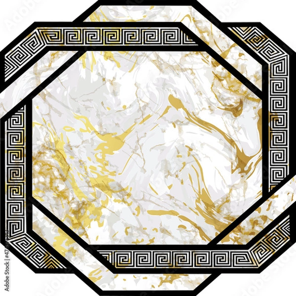 Fototapeta carpet Design, Marble floor with decorative frame