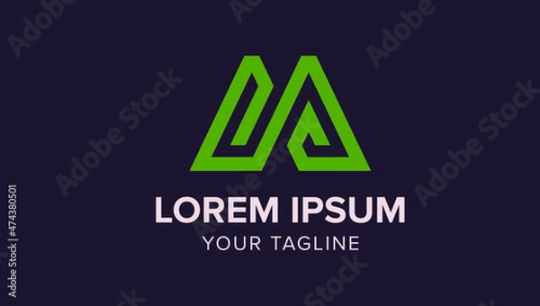 Fototapeta m letter logo with fre vector 