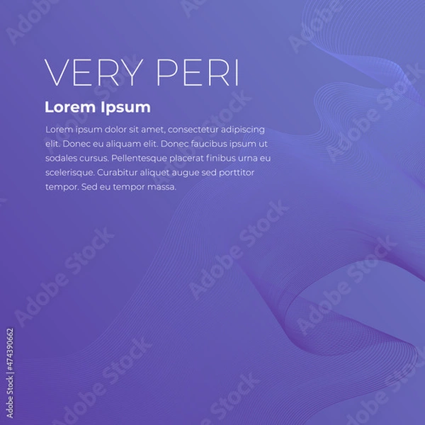 Fototapeta Fluid poster cover with modern veri peri color of the year 2022. Violet and purple abstract geometrical template with blend shapes.