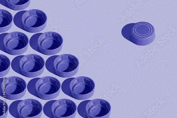 Fototapeta One commander all. Plastic bottle caps pattern, very peri color 2022