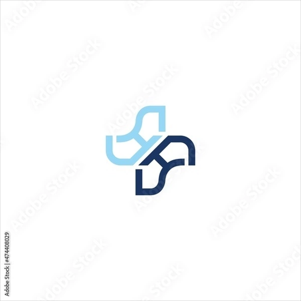 Obraz letter h logo vector template plus