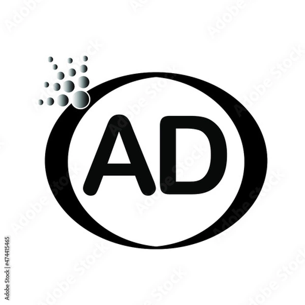 Fototapeta  AD logo icon vector template on white background, creative letter AD icon. AD vector.

