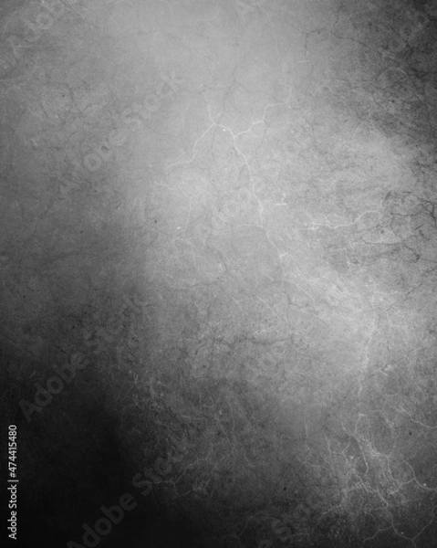Fototapeta Monochrome grunge texture with dark border Black and white abstract grimy grit background Concrete wall surface Marbled pattern