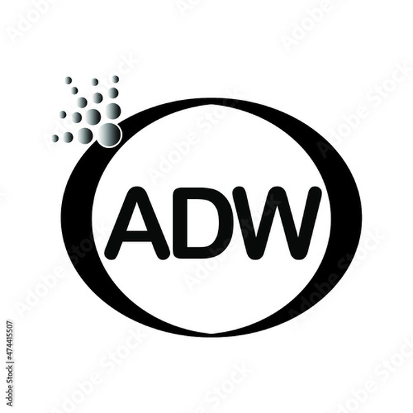 Fototapeta  ADW logo icon vector template on white background, creative letter ADW icon. ADW vector.