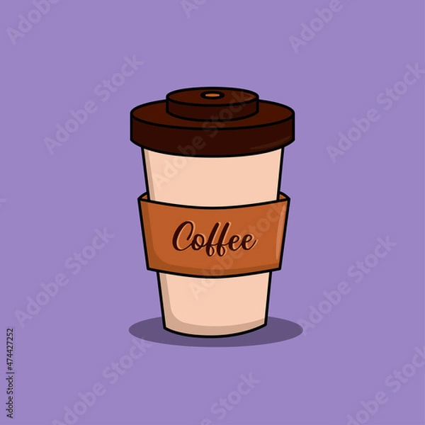 Obraz Coffee, cappuccino, cafe. Vector drink