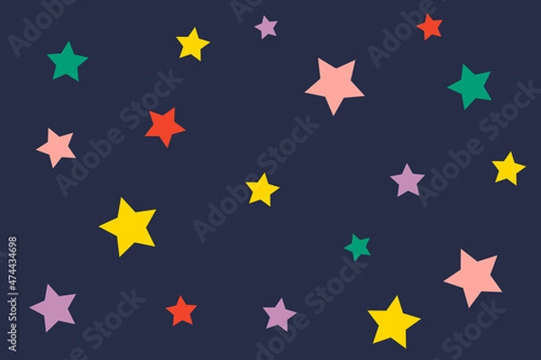 Obraz Vector seamless pattern with colorful stars.