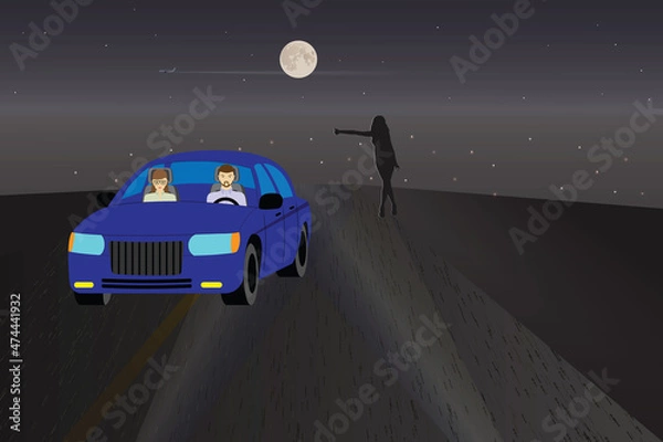 Obraz Car on the night track.