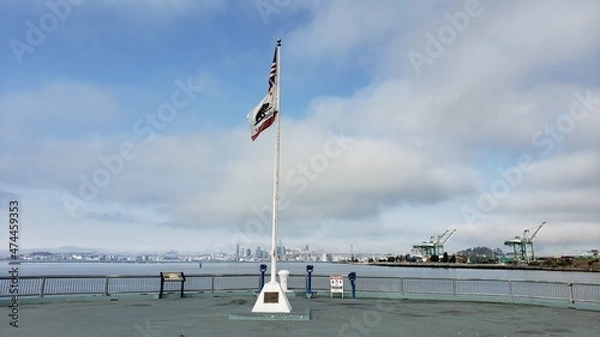 Fototapeta flags at the pier