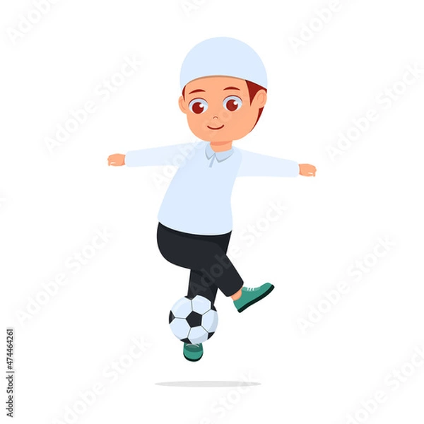Obraz Cute boy doing freestyle soccer