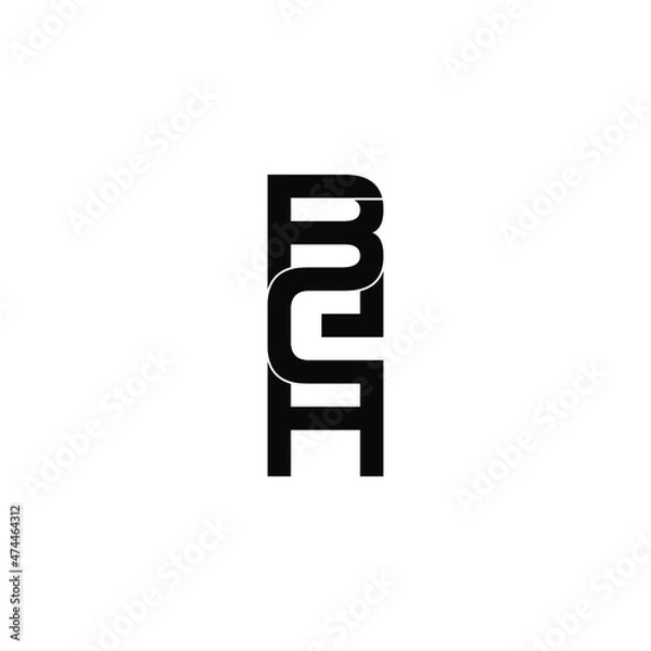 Fototapeta beh letter initial monogram logo design