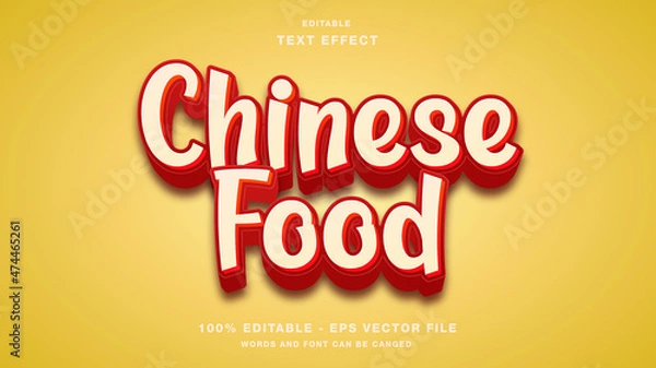 Obraz Chinese Food Text Effect Editable