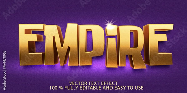 Obraz golden empire vector text effect