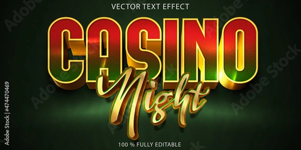 Obraz bold casino night vector text effect