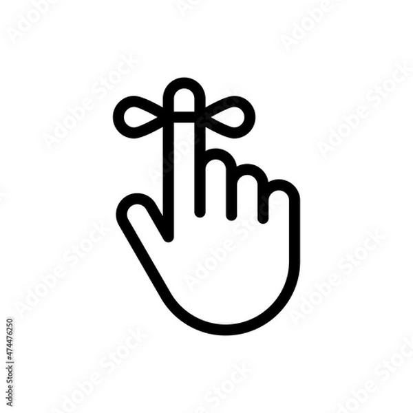 Obraz reminder hand with string tied vector icon