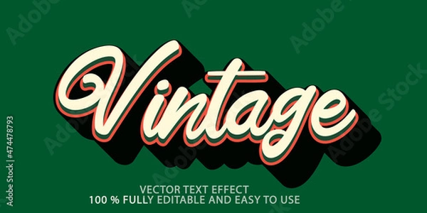 Obraz vintage vector text effect 