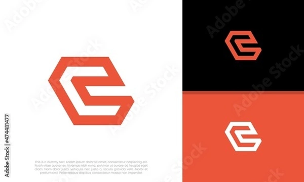Fototapeta Initials C logo design. Initial Letter Logo.