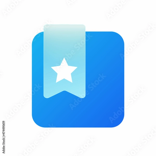 Fototapeta Vector modern trend icon in the style of glassmorphism with gradient, blur and transparency. favorites or bookmarks symbol and icon
