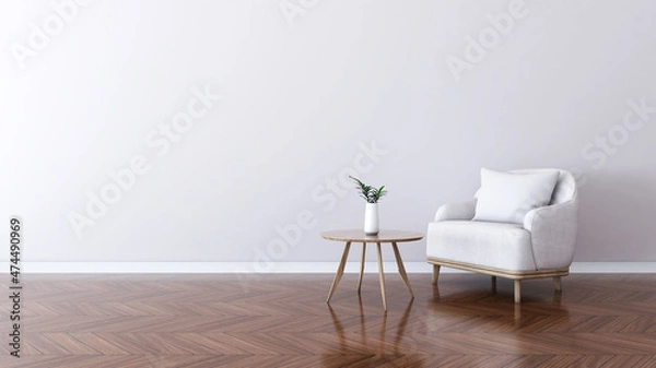 Fototapeta Room interior with Wall Background. 3D rendering ,3D illustration	
