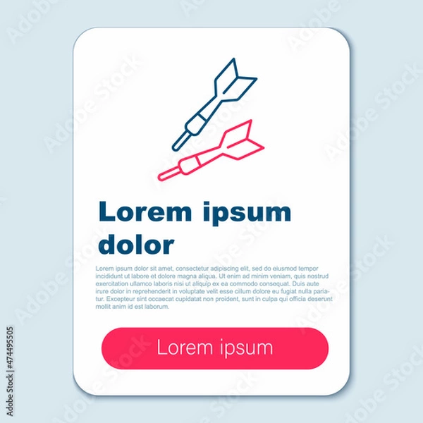 Obraz Line Dart arrow icon isolated on grey background. Colorful outline concept. Vector