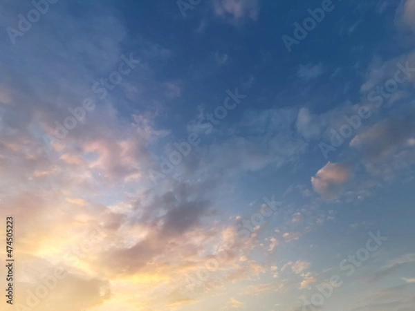 Obraz Golden sunset sky