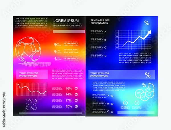 Fototapeta Cards for business data visualization