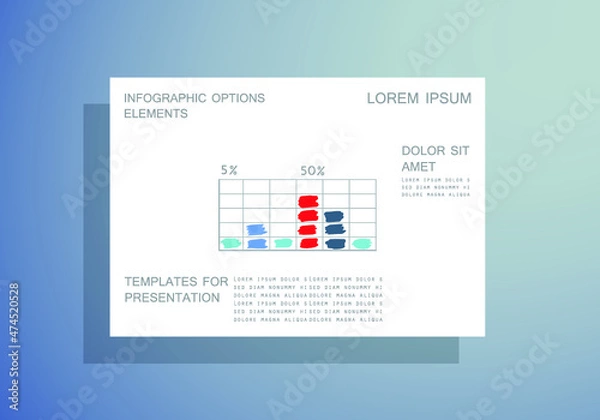 Fototapeta Cards for business data visualization
