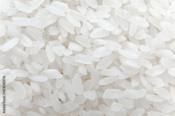 Fototapeta macro photo of white rice top view. cereal organic rice close-up