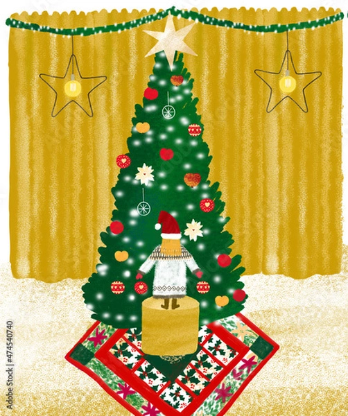 Obraz Christmas tree decorating time 