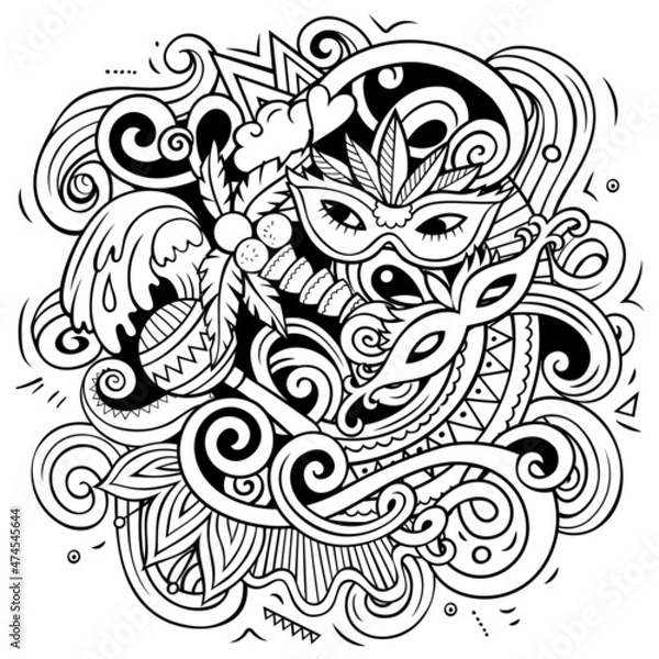 Obraz Brazil cartoon vector doodle illustration