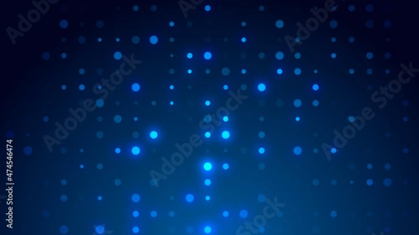 Fototapeta Abstract dot white blue pattern gradient texture technology background.