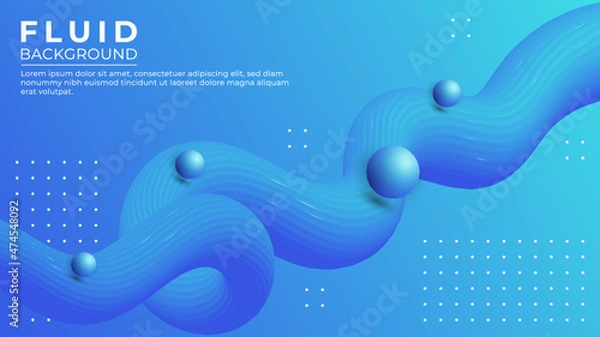 Fototapeta 3D Fluid abstract vector trendy modern background illustration design.