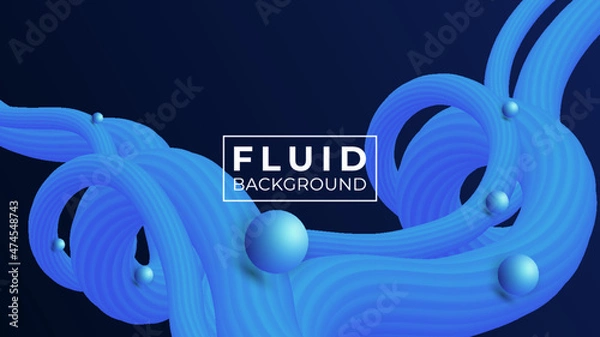 Fototapeta 3D Fluid abstract vector trendy modern background illustration design.