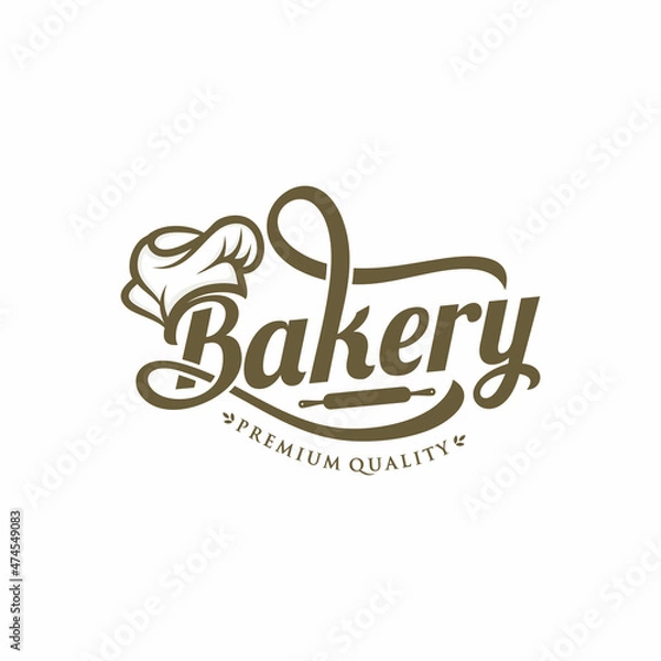 Obraz Vintage retro bakery logo design 