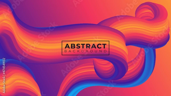Fototapeta 3D Fluid abstract vector trendy modern background illustration design.