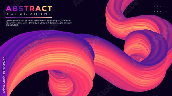 Fototapeta 3D Fluid abstract vector trendy modern background illustration design.