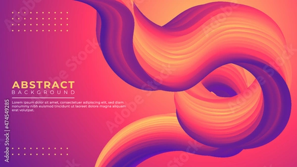 Fototapeta 3D Fluid abstract vector trendy modern background illustration design.