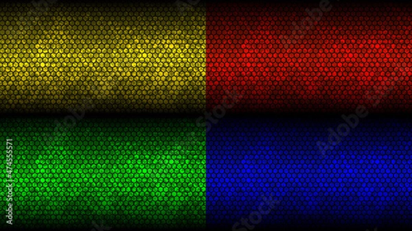 Fototapeta Honeycomb gold background with grunge effect set 4