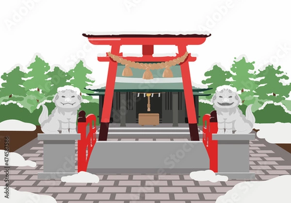 Obraz 境内　参拝　雪