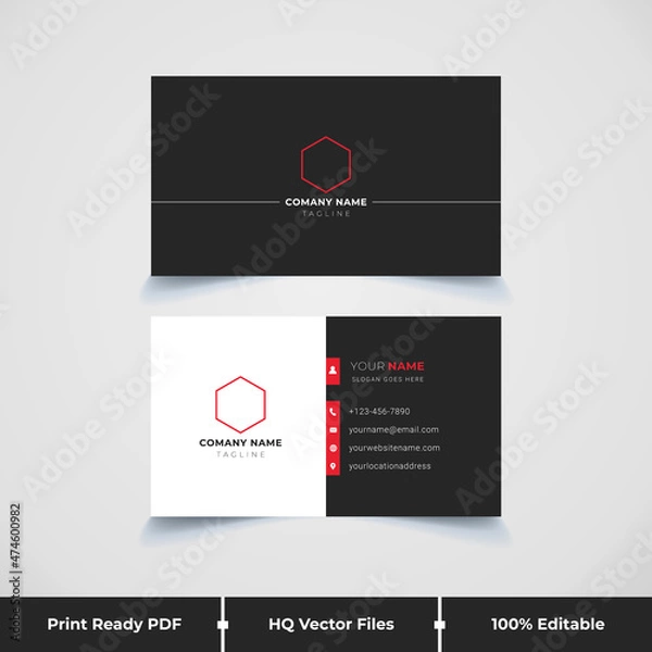 Fototapeta minimal simple corporate company business card template 