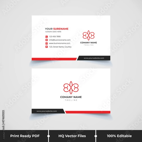 Fototapeta modern elegant simple corporate company business card design 